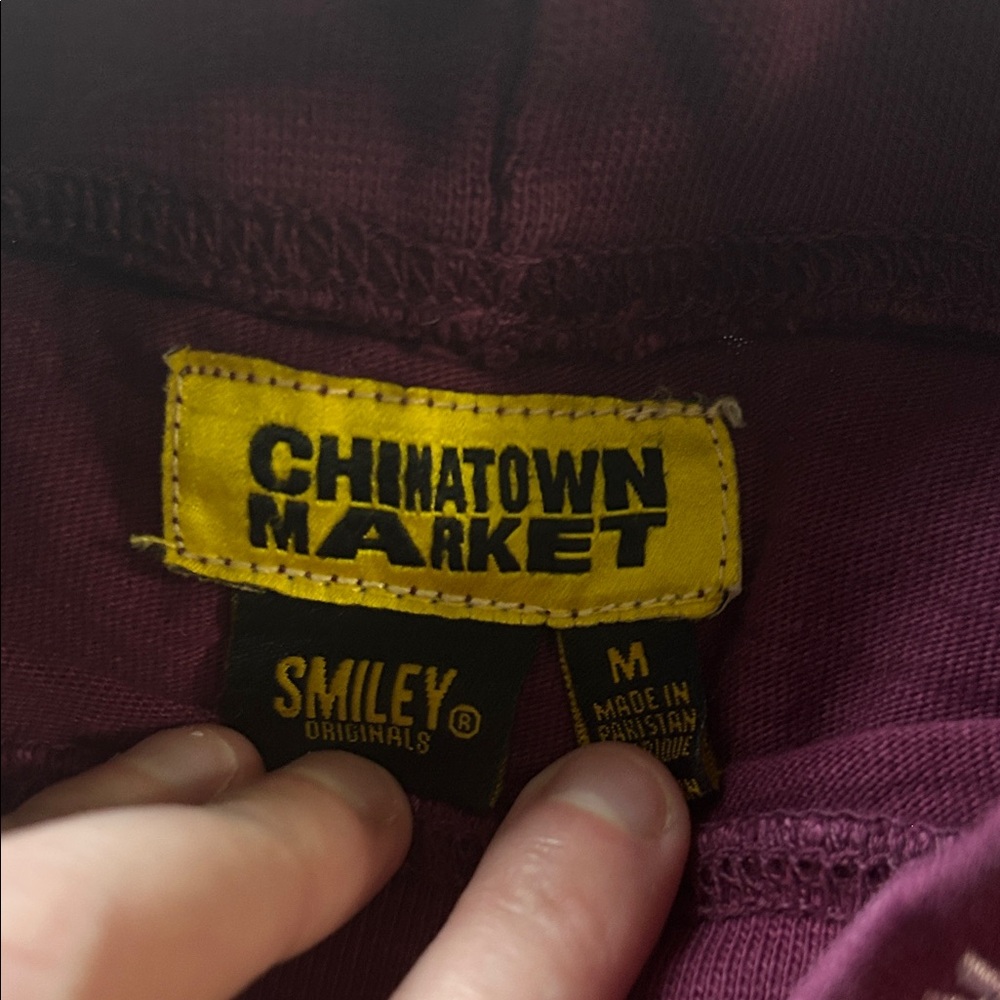 CHINATOWN MARKET Maroon Cropped Long Sleeve Crew Neck Mock Neck M - Picture 5 of 6